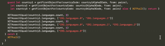 Example of Xcode 10 multi-line editing